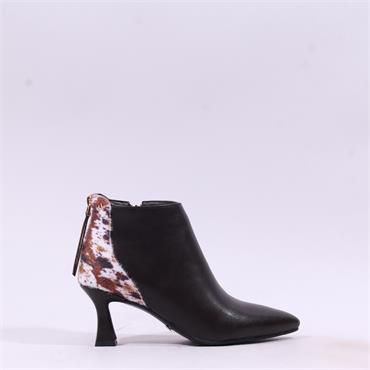 Una Healy Manchild Flare Heel Ankle Boot - Cow Print